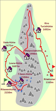 Skizze zum Tourenverlauf