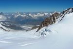 Blick zum Gornergrat ber Grenzgletscher
