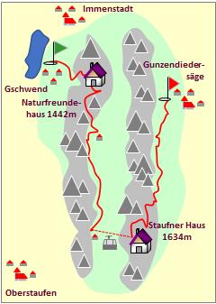 Skizze zum Tourenverlauf