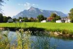 Blick ber den Almenkanal zum Untersberg
