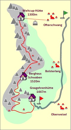 Skizze zum Tourenverlauf