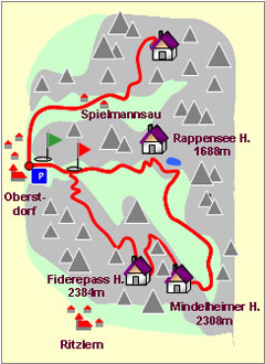 Skizze zum Tourenverlauf