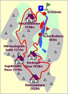 Skizze zum Tourenverlauf