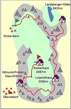 Skizze zum Tourenverlauf