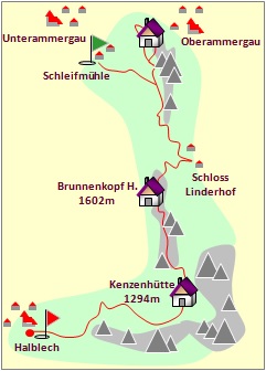 Skizze zum Tourenverlauf