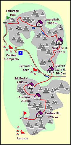 Skizze zum Tourenverlauf