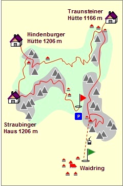 Skizze zum Tourenverlauf