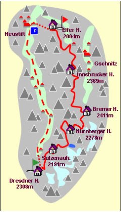 Skizze zum Tourenverlauf