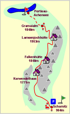 Skizze zum Tourenverlauf