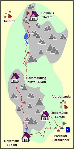 Skizze zum Tourenverlauf