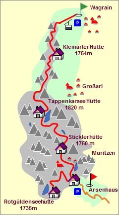 Skizze zum Tourenverlauf