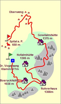 Skizze zum Tourenverlauf