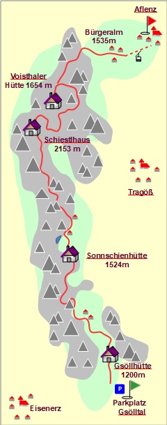 Skizze zum Tourenverlauf