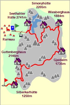 Skizze zum Tourenverlauf