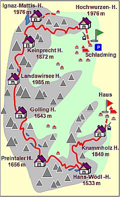 Skizze zum Tourenverlauf