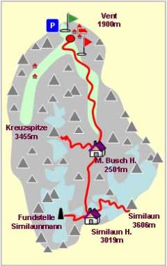 Skizze zum Tourenverlauf