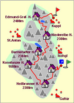 Skizze zum Tourenverlauf